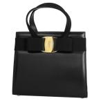 サルヴァトーレフェラガモ Salvatore Ferragamo ヴァラリボン 2WAY ショルダーバッグ 斜め掛け ハンドバッグ レザー ブラック 4178 レディース 中古