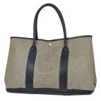 エルメス HERMES ガーデンパーティー PM ハンドバッグ 手提げ トートバッグ レザー ブラック ナチュラル □F レディース 中古