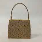 和装バッグ 美品 優品 フォーマル 更紗柄 箔 金色 正絹 和装小物  中古