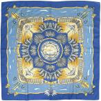 エルメス HERMES カレ 90 RAILING 船の手摺 スカーフ シルク ブルー マルチカラー レディース 中古