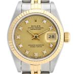 ロレックス ROLEX デイトジャスト 10Pダイヤ 69173G 腕時計 SS YG ダイヤモンド 自動巻き シャンパンゴールド レディース 中古  ラッピング可