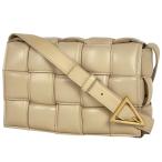 ボッテガヴェネタ BOTTEGAVENETA パデッド カセット ショルダーバッグ マキシイントレチャート ショルダーバッグ レザー ベージュ レディース 中古
