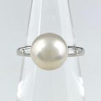 ショッピング真珠 パール デザインリング プラチナ 指輪 メレダイヤ 真珠 リング 7号 Pt900 パール ダイヤモンド レディース 中古  ラッピング可