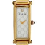 グッチ GUCCI バングルウォッチ 1Pダイヤ 1500L 腕時計 SS GP クォーツ ホワイト レディース 中古
