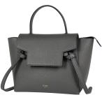 セリーヌ CELINE ベルトバッグ ナノ 2WAY ショルダーバッグ ハンドバッグ レザー グレー レディース 中古