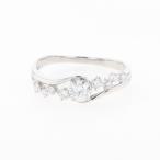 ダイヤモンド デザインリング プラチナ 指輪 メレダイヤ リング 14号 Pt900 ダイヤモンド レディース 中古