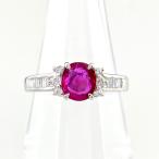 ルビー デザインリング プラチナ 指輪 メレダイヤ リング 9.5号 Pt900 ルビー メレダイヤ レディース 中古 ラッピング可