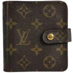 ルイ・ヴィトン Louis Vuitton コンパクト ジップ 二つ折り財布 モノグラム ブラウン M61667 レディース 中古  ラッピング可