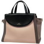 ケイトスペード Kate Spade ロゴ ハンドバッグ 2WAY ショルダーバッグ レザー ピンクベージュ ブラック PXRU6469 中古 在庫一掃