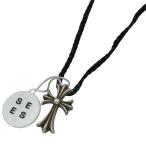 クロムハーツ CHROME HEARTS スモール CH クロス W ボロチップ ネックレス 十字架 ネックレス スターリングシルバー シルバー メンズ 中古