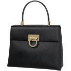 サルヴァトーレフェラガモ Salvatore Ferragamo ガンチーニ ハンドバッグ 2WAY ショルダーバッグ ハンドバッグ レザー ブラック 0290 レディース 中古