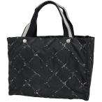 シャネル CHANEL 旧 トラベルライン トート ハンドバッグ ナイロン ブラック レディース 中古