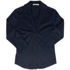 プラダ PRADA スナップボタン 長袖 ニットシャツ トップス 長袖Tシャツ コットン ネイビー レディース 中古