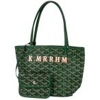 ゴヤール GOYARD サンルイ ジュニア ハンドバッグ ショルダーバッグ 肩掛け ミニ マーカージュ トートバッグ コーティングキャンバス グリーン レディース 中古