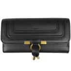 クロエ Chloe マーシー 二つ折り 長財布 ロゴ 長財布 レザー ブラック レディース 中古 ラッピング可
