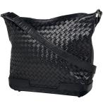 ボッテガヴェネタ BOTTEGAVENETA イントレチャート ショルダーバッグ レザー ブラック レディース 中古