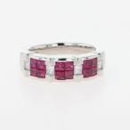 ショッピングルビー ルビー デザインリング プラチナ 指輪 メレダイヤ リング 11.5号 Pt900 ルビー ダイヤモンド レディース 中古