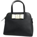 ケイトスペード Kate Spade ロゴ ハンドバッグ 2WAY ショルダーバッグ リボンモチーフ レザー ブラック ホワイト WKRU4885 レディース 中古