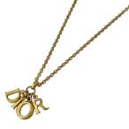 クリスチャンディオール Christian Dior ロゴ ネックレス ペンダント ネックレス GP ゴールド レディース 中古