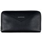 ショッピングバレンシアガ バレンシアガ ペーパーコンチネンタル ラウンドファスナー ロゴ 長財布 レザー ブラック 504547 在庫一掃
