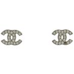 シャネル CHANEL ココマーク ラインストーン ピアス シルバーメッキ シルバー レディース 中古 ラッピング可
