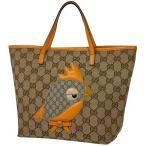 グッチ GUCCI パパガッロ ハンドバッグ チルドレンズ ZOO トートバッグ GG柄 ハンドバッグ GGキャンバス ブラウン オレンジ 271101 レディース 中古