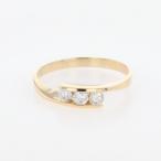 ショッピングダイヤ メレダイヤ デザインリング YG イエローゴールド 指輪 リング 11号 K18 ダイヤモンド レディース 中古