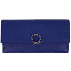 ブルガリ BVLGARI ロゴクリップ 二つ折り 長財布 札入れ 小銭入れ 長財布 レザー ブルー レディース 中古