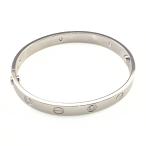 カルティエ CARTIER ラブ ブレスレット 腕輪 ハーフダイヤ メレダイヤ ブレスレット 750 ダイヤモンド レディース 中古