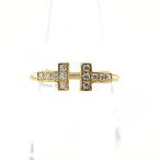 ティファニー TIFFANY&Co. Tワイヤー リング YG イエローゴールド 指輪 メレダイヤ リング 9号 750 ダイヤモンド レディース 中古