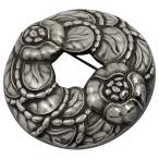 ジョージジェンセン Georg Jensen フローラルリース ブローチ ラウンド ブローチ シルバー925 シルバー レディース 中古