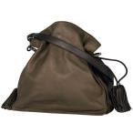 ロエベ LOEWE アナグラム ショルダーバッグ フラメンコ 巾着型 肩掛け ショルダーバッグ レザー ブラウン レディース 中古