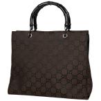 グッチ GUCCI バンブー トートバッグ GG柄 ハンドバッグ トートバッグ ナイロン ブラウン 0021010 レディース 中古