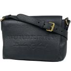 バーバリー BURBERRY ロゴ ショルダーバッグ 斜め掛け ショルダーバッグ レザー ブラック レディース 中古