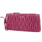 ミュウ ミュウ Miu Miu マテラッセ クラッチバッグ ギャザー ポーチ クラッチバッグ レザー ピンク 5N1544 レディース 中古