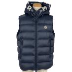 ショッピングmoncler モンクレール MONCLER モントルイユ ダウンベスト MONTREUIL GILET ジレ フード付き アウター ダウンベスト ネイビー メンズ 中古