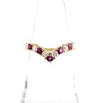 ルビー デザインリング YG イエローゴールド 指輪 メレダイヤ リング 10.5号 K18 ルビー ダイヤモンド レディース 中古