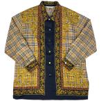 バーバリー BURBERRY チェック柄 長袖シャツ 蔦柄 トップス 長袖シャツ ポリエステル ベージュ マルチカラー レディース 中古