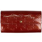 ショッピングヴェルニ ルイ・ヴィトン Louis Vuitton ポルトフォイユ サラ エナメル 二つ折り 長財布 モノグラムヴェルニ ルージュグルナディーヌ M91739 レディース 中古