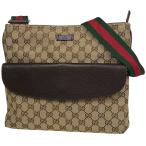 グッチ GUCCI GG柄 ショルダーバッグ 肩掛け 斜め掛け シェリーライン ウェブ ショルダーバッグ GGキャンバス ブラウン 256100 レディース 中古