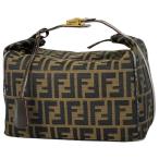 フェンディ FENDI ズッカ柄 ハンドバッグ ポーチ 小物入れ バニティバッグ ハンドバッグ キャンバス ブラウン 26348 レディース 中古
