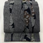 袋帯 美品 名品 立涌 桜 黒 六通 正絹 中古