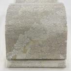 袋帯 美品 逸品 金華織 桜 菊 金銀糸 プラチナ箔 灰白 六通 正絹 中古