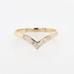 メレダイヤ デザインリング YG イエローゴールド 指輪 リング 16号 K18 ダイヤモンド レディース 中古