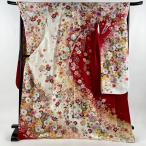 振袖 身丈175cm 裄丈70cm L 袷 草花 手鞠 銀通し 金彩 クリーム 正絹 美品 逸品 中古