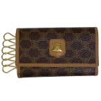  Celine CELINE Macadam рисунок 6 полосный чехол для ключей ключ крюк blazon чехол для ключей покрытие парусина Brown женский б/у 