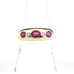 ショッピングルビー ルビー デザインリング YG イエローゴールド メレダイヤ 指輪 リング 17号 K18 ルビー ダイヤモンド レディース 中古