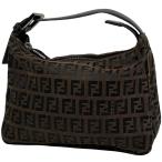 フェンディ FENDI ズッキーノ柄 ミニ ハンドバッグ ロゴ アクセサリーポーチ ハンドバッグ キャンバス ブラウン 8N0001 レディース 中古
