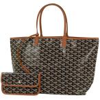 ゴヤール GOYARD サン ルイ PM ショルダーバッグ 総柄 リバーシブル トートバッグ コーティングキャンバス ブラウン レディース 中古