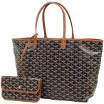 ゴヤール GOYARD サン ルイ PM ショルダーバッグ 総柄 リバーシブル トートバッグ コーティングキャンバス ブラック ブラウン レディース 中古